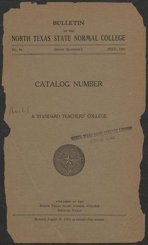 Catalog of North Texas State Normal College: July 1921