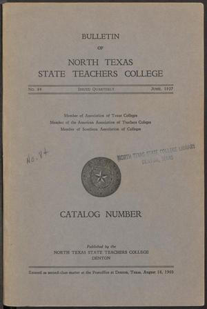 Primary view of object titled 'Catalog of North Texas State Teachers College: 1927-1928'.
