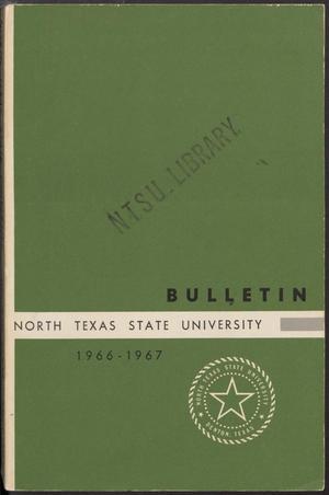 Primary view of object titled 'Catalog of North Texas State University: 1966-1967, Undergraduate'.