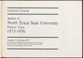 Thumbnail image of item number 3 in: 'Catalog of North Texas State University: 1975-1976, Graduate'.