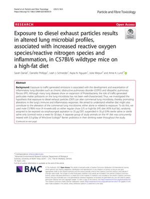Exposure to diesel exhaust particles results in altered lung microbial profiles, associated with increased reactive oxygen species/reactive nitrogen species and inflammation, in C57Bl/6 wildtype mice on a high-fat diet