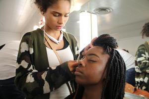 [Student gets stage makeup done at 2016 TBAAL Summer Youth Arts Institute, 2]