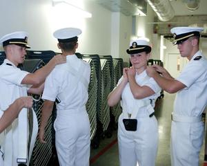 [Naval ROTC at John Hurst reception]