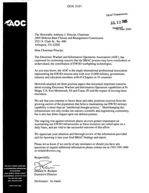 Letter from Donald N. Richetti (Executive Director for AOC) to Chairman Principi dtd June 30, 2005
