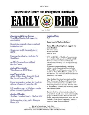 BRAC Early Bird 25 July 2005