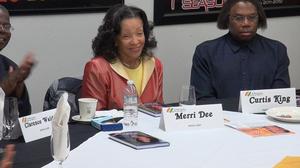 [Merri Dee with Clarence Waldron and Curtis King at Roundtable Writer's Breakfast, 3]