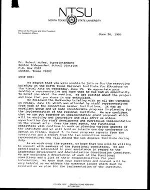 [Letter from D. Jack Davis and R. William McCarter to Robert McGee, June 26, 1987]