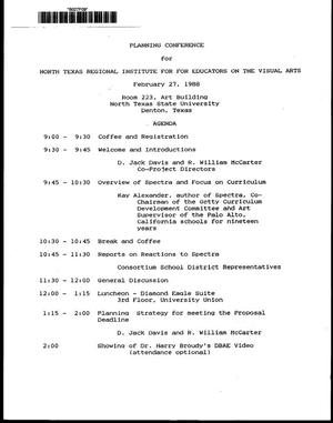 [Planning conference agenda, February 27, 1988, 1]
