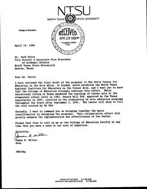 [Letter from James R. Miller to D. Jack Davis, April 19, 1988]