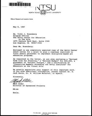 [Letter from Mark Elder to Vicki J. Rosenberg, May 8, 1987]