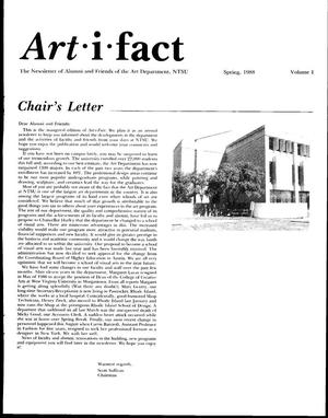 Artifact: The Newsletter of Alumni and Friends of the Art Department, NTSU, Volume 1, Spring 1988