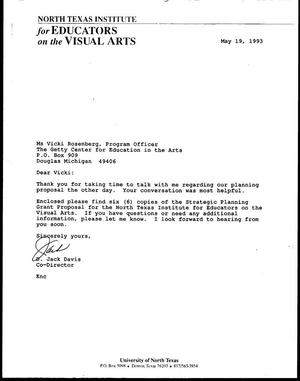 [Letter from D. Jack Davis to Vicki J. Rosenberg, May 19, 1993]