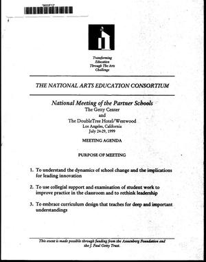 [National Arts Education Consortium: Partner Schools National Meeting Agenda]