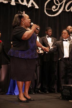 [Cassi Davis on stage with Terrance Dean, Ties and Tux 2014, 2]