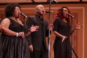 [Andrea Wallace and others sing during Rhonda Ross performance, Ties and Tux 2014]