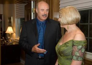 [Gretchen Bataille and Dr. Phil converse at inauguration reception]