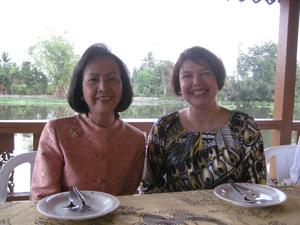 [Diane Crane with woman in Thailand]