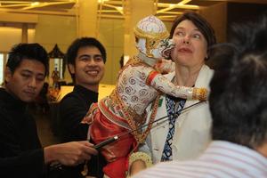 [Diane Crane with Thai puppet, 2]