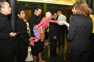 [Thai puppet at UNT alumni party in Bangkok]