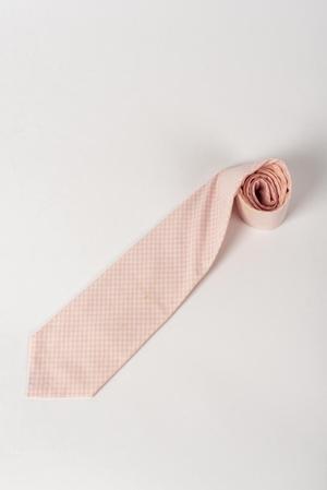 Pink gingham necktie