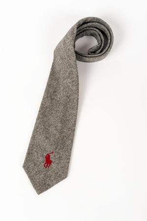 Gray flannel necktie