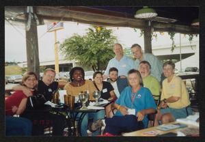 [Group at a mexican restaurant: Lone Star Ride 2004 event photo]