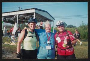 [Trio in front of a covered pavilion: Lone Star Ride 2004 event photo]
