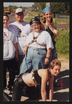 [Janie Bush and four other crew members: Lone Star Ride 2001 event photo]