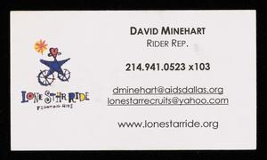 [Business cards for LSR rider representative David Minehart]