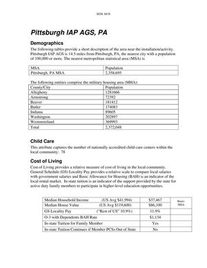 Pittsburgh IAP AGS, Pennsylvania Instatllation Profile