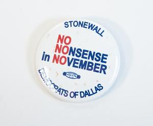 "No Nonsense in November" Button, n.d.