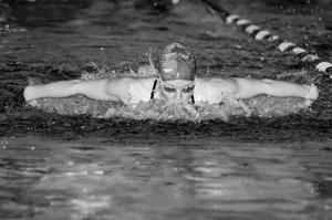 Primary view of object titled '[Lauren Harris performs 100-yard butterfly, 2]'.