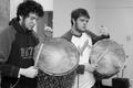 Primary view of [African Percussion Ensemble students practice in classroom, closeup 1]