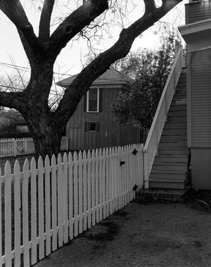 [Photograph of two backyards]