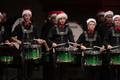 Primary view of [Drummers with green drums performing at the Percussion Holiday Performance]