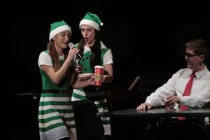 [Three performers at the Percussion Holiday Performance]