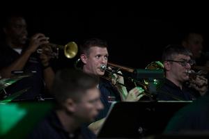 [Close-up of trombone player at the Jazz Ambassadors Syndicate Performance]