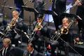Photograph: [Trombone players, One O'Clock Lab Band at UTA]