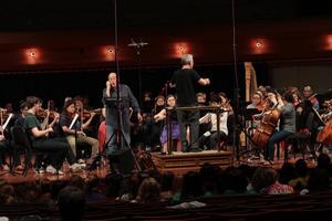 [Musicians and conductor performing at the Jake Heggie Ahab Symphony recording session]