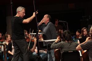 [Close-up of conductor performing at the Jake Heggie Ahab Symphony recording session, 2]