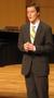 Thumbnail image of item number 1 in: '[Close-up of singer wearing a yellow tie at the Student recital during Jake Heggie's residency, 5]'.