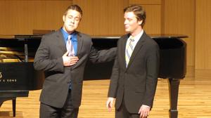 [Two singers performing with Heggie at the Student recital during Jake Heggie's residency, 2]