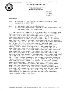 Minutes of IEG Deliberations of 29 April 2004