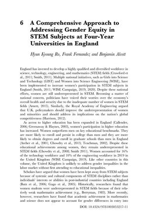 Primary view of object titled 'A Comprehensive Approach to Addressing Gender Equity in STEM Subjects at Four-Year Universities in England'.