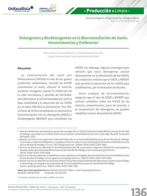 Detergentes y Biodetergentes en la Biorremediación de Suelo: Inconsistencias y Evidencias