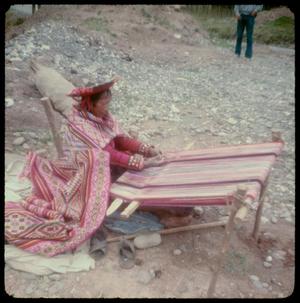 [A Woman Weaving Near Sacsayhuamán]