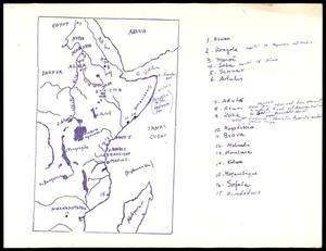 Primary view of object titled '[A hand-drawn map of Northeast Africa]'.