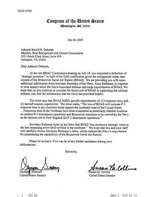 Executive Correspondence - Letter from Office of the Secretary Department of the NAVY, Anne Rathmell Davis, Special Assistant to the Sec of the Navy