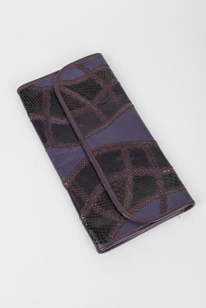 Reptile leather clutch
