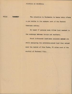Primary view of object titled '[News Script: Fighting in Guatemala]'.